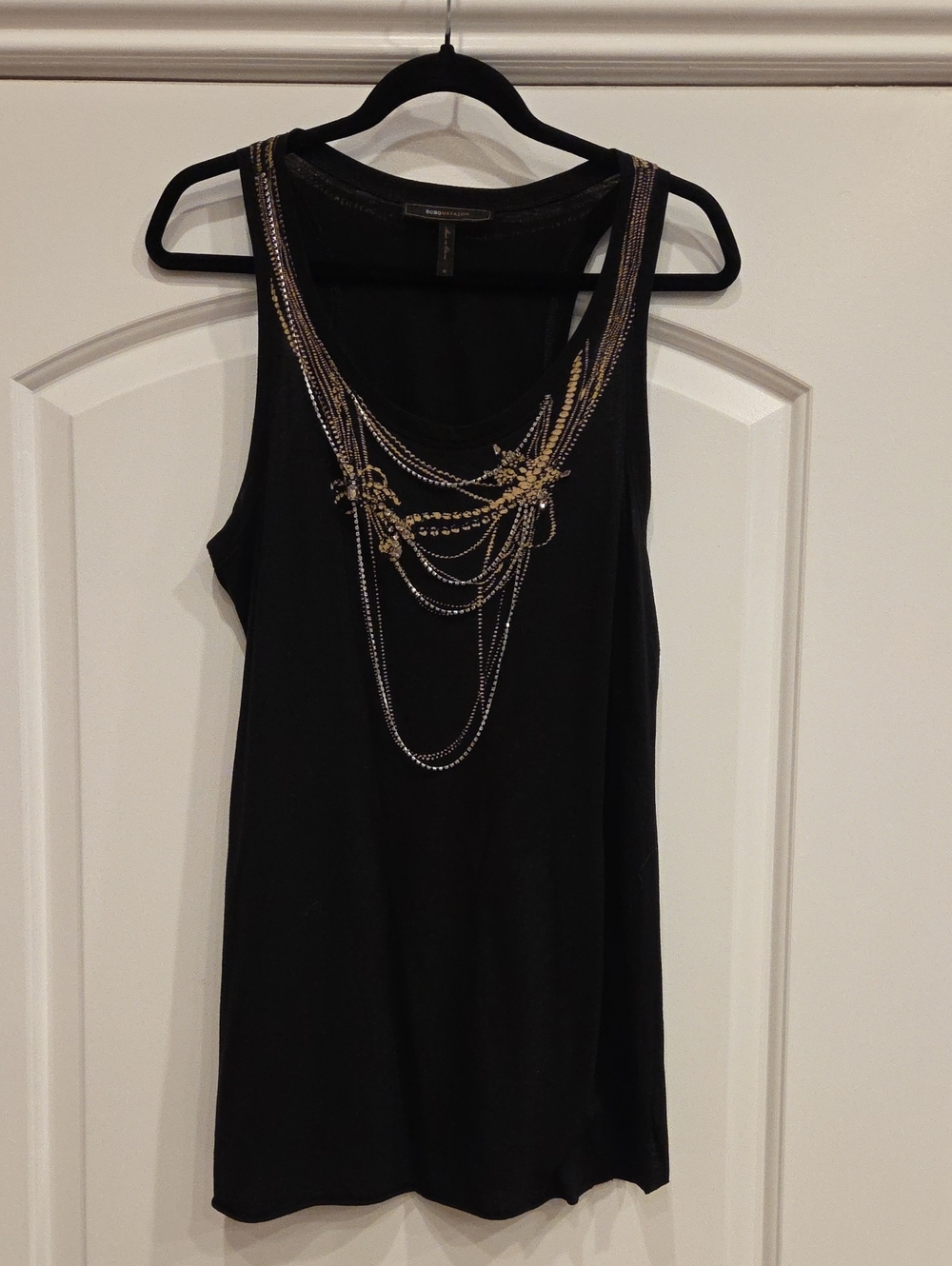 BCBGMaxAzria Tank Top with Chain Detail Size M